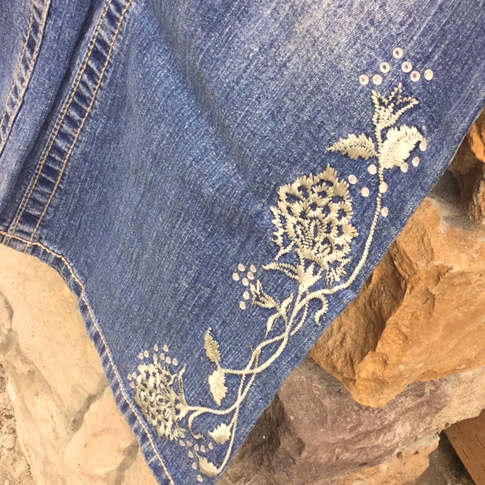 Fashion bug embroidered jeans cowgirl boho rodeo travel farmer’s market rodeo - Picture 2 of 9